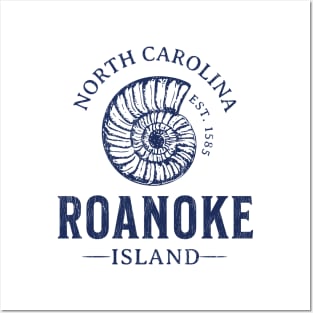 Roanoke Island, NC Summertime Vacationing Seashell Posters and Art